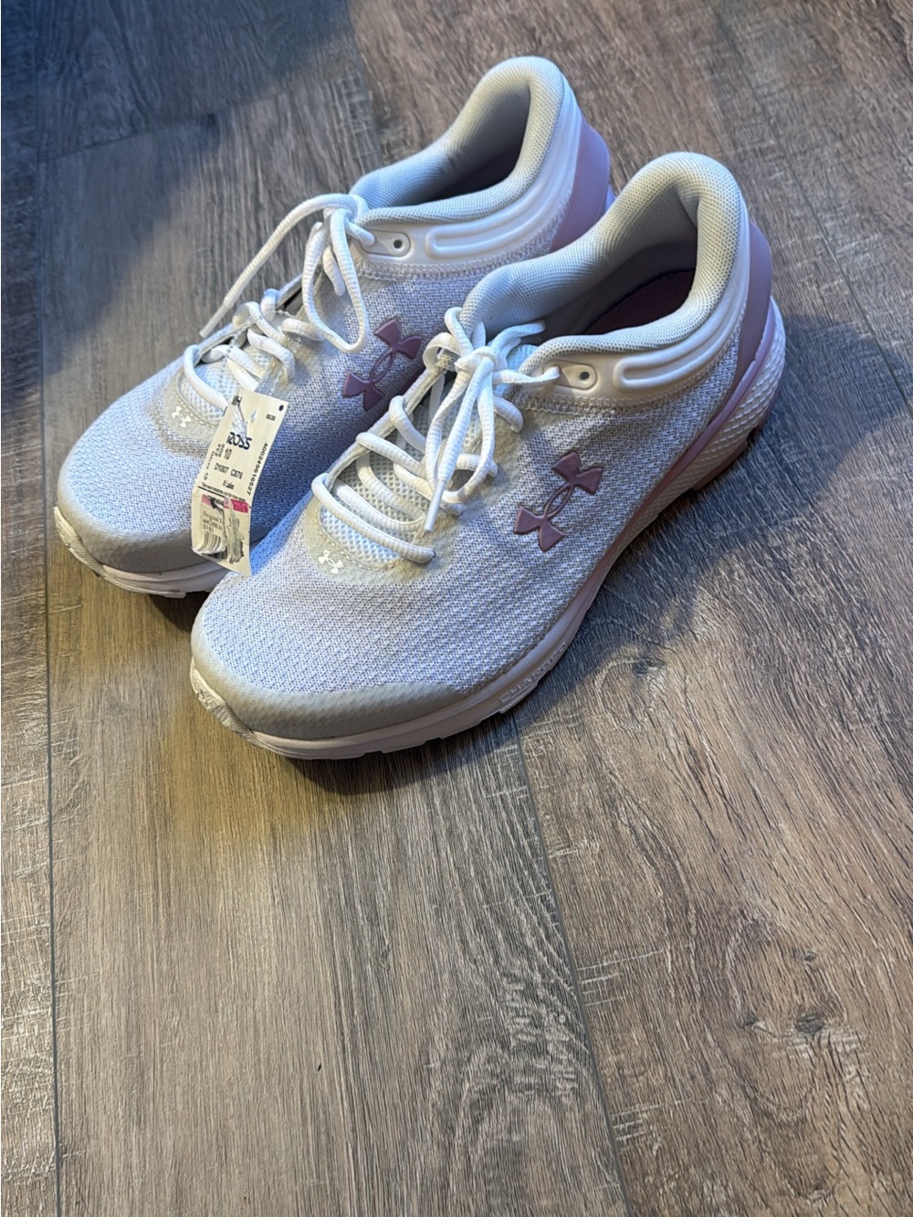 Under Armour Women's White Sneakers with Light Pink Accents